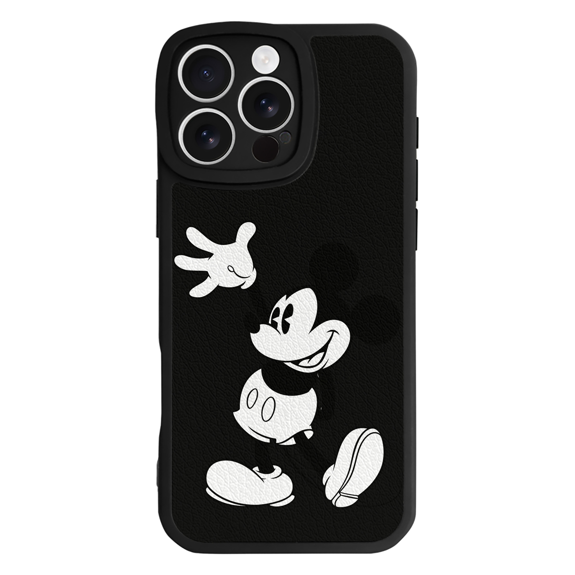 （画像用） ミッキーマウス Mickey Mouse 【iPhone 16シリーズ対応】シリコンスマホケース（レザー調） 材質：シリコン